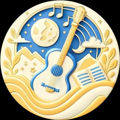 Achievement medal for “Master the Acoustic Guitar” — blue guitar coin